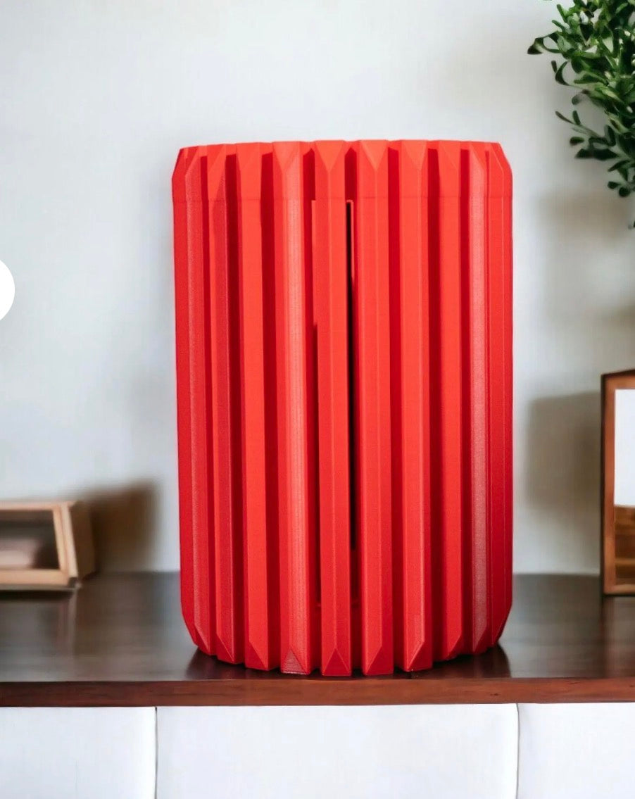 3D Printed Ribbed Indoor Vase – Made to Order