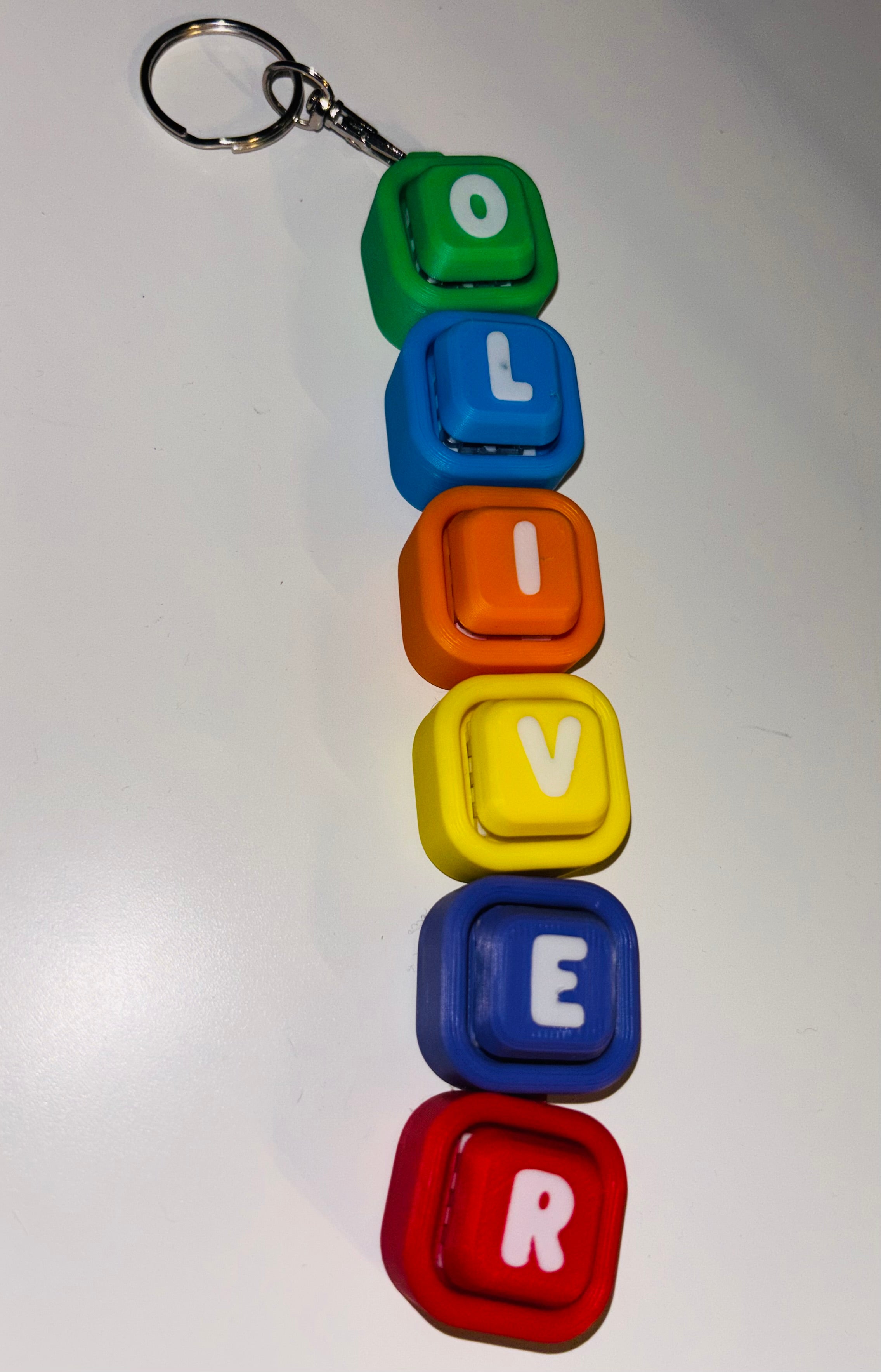 Custom Name Clicker Keychain – Personalized 3D Printed Letter Beads